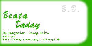 beata daday business card