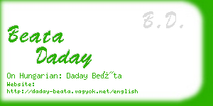 beata daday business card